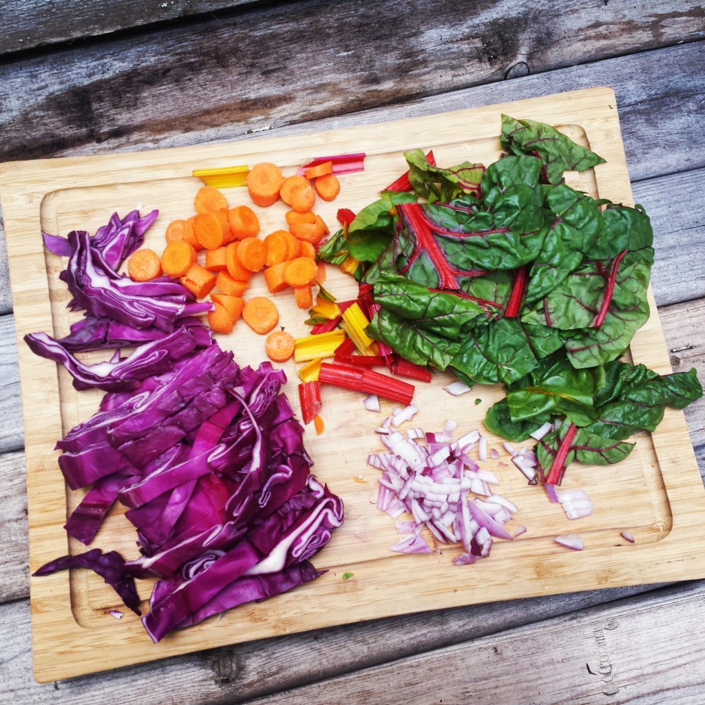 Asian-inspired salad ingredients